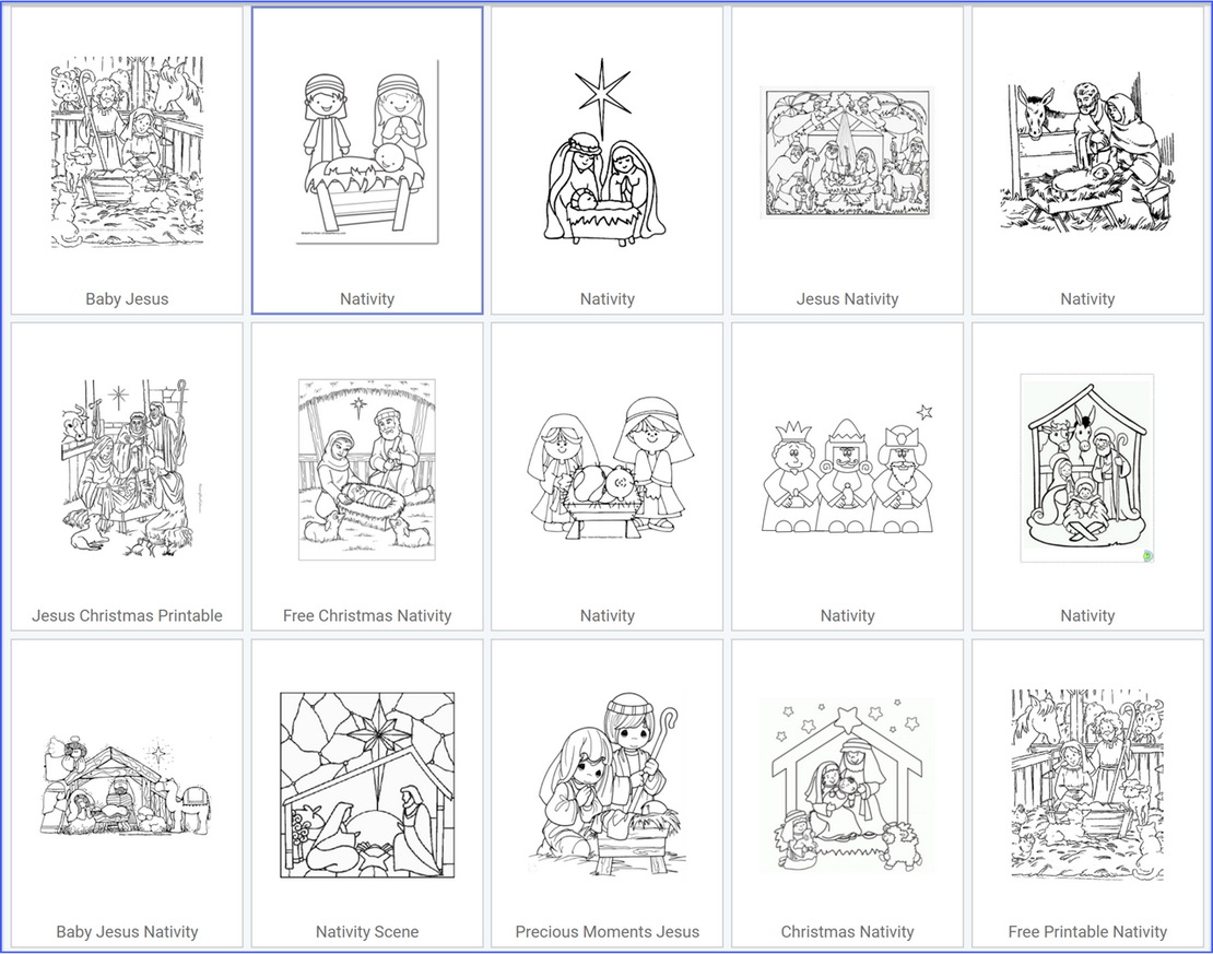 Nativity Colouring Pages